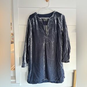 NWT Anthropologie Velvet Tunic Top/Dress in Blue- size S